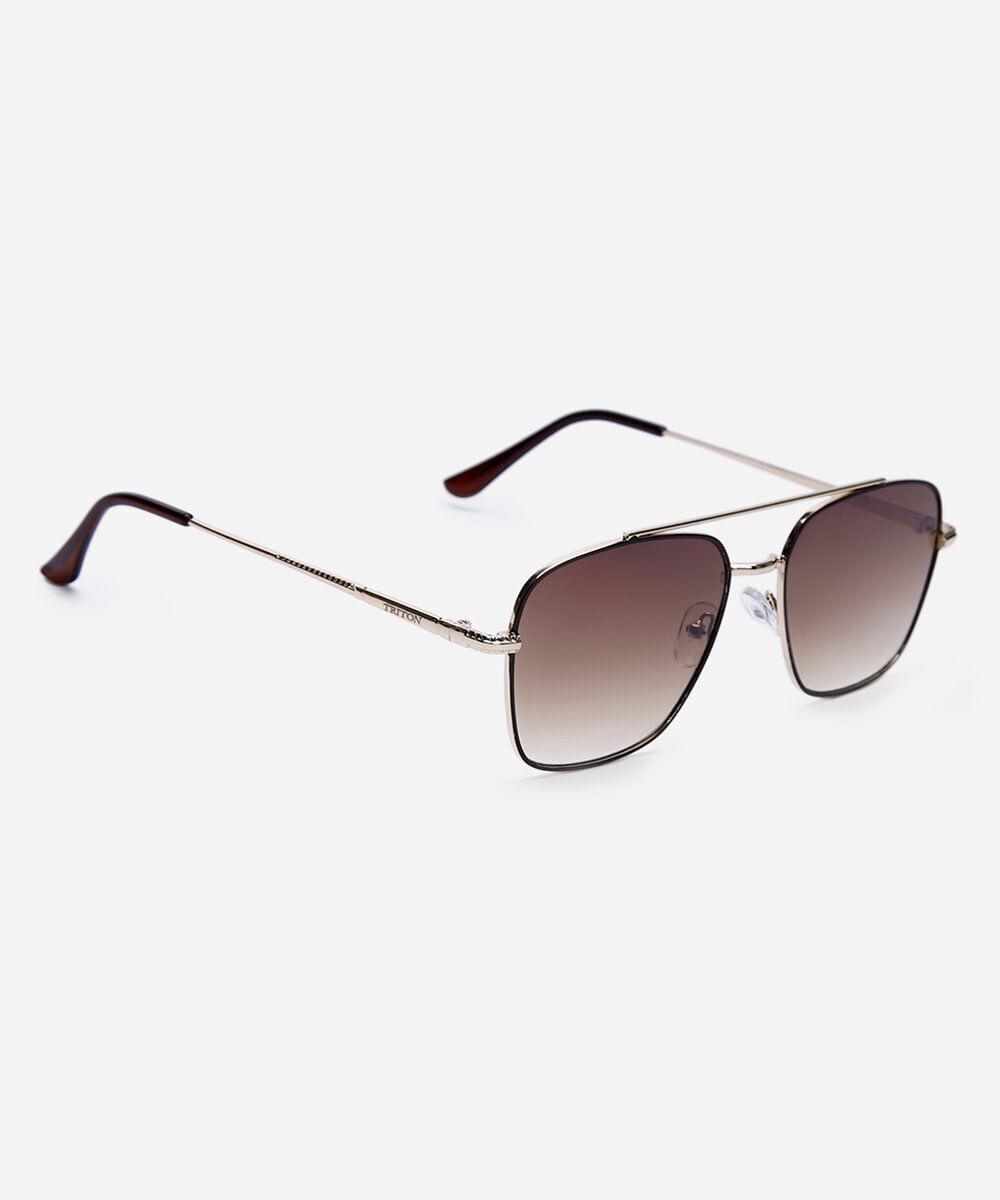 óculos de sol quadrado triton unissex dourado