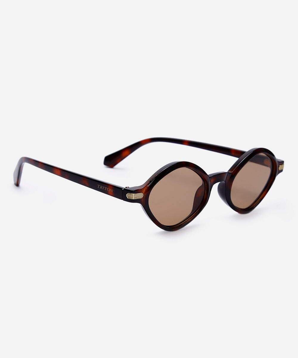 óculos de sol oval triton feminino marrom