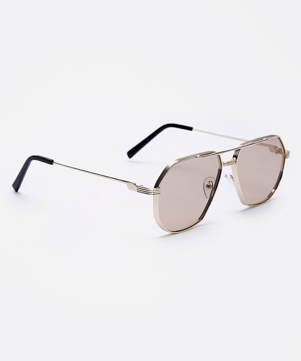 óculos de sol aviador triton unissex dourado