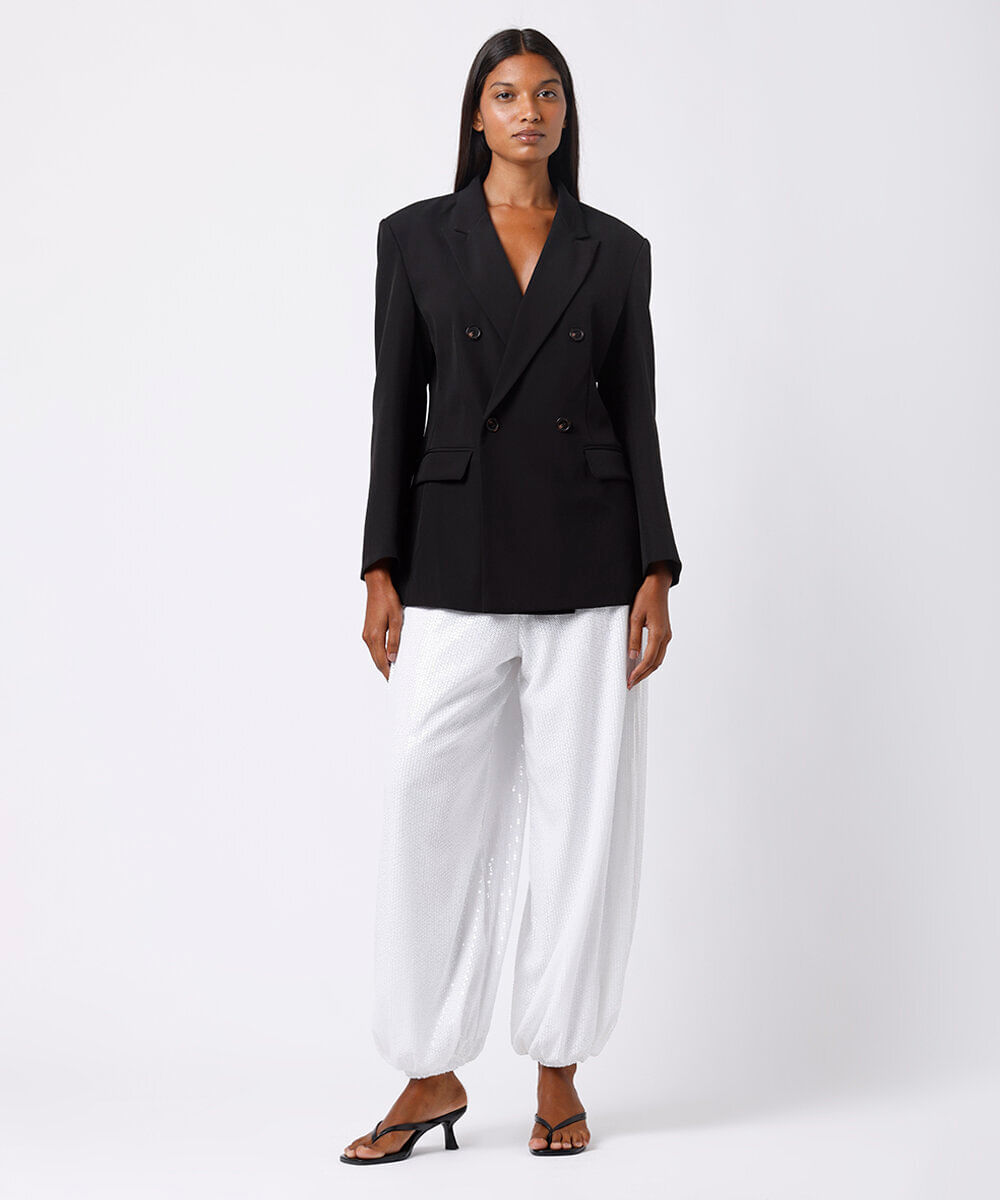 calça aladim feminina de paetê mindset branca