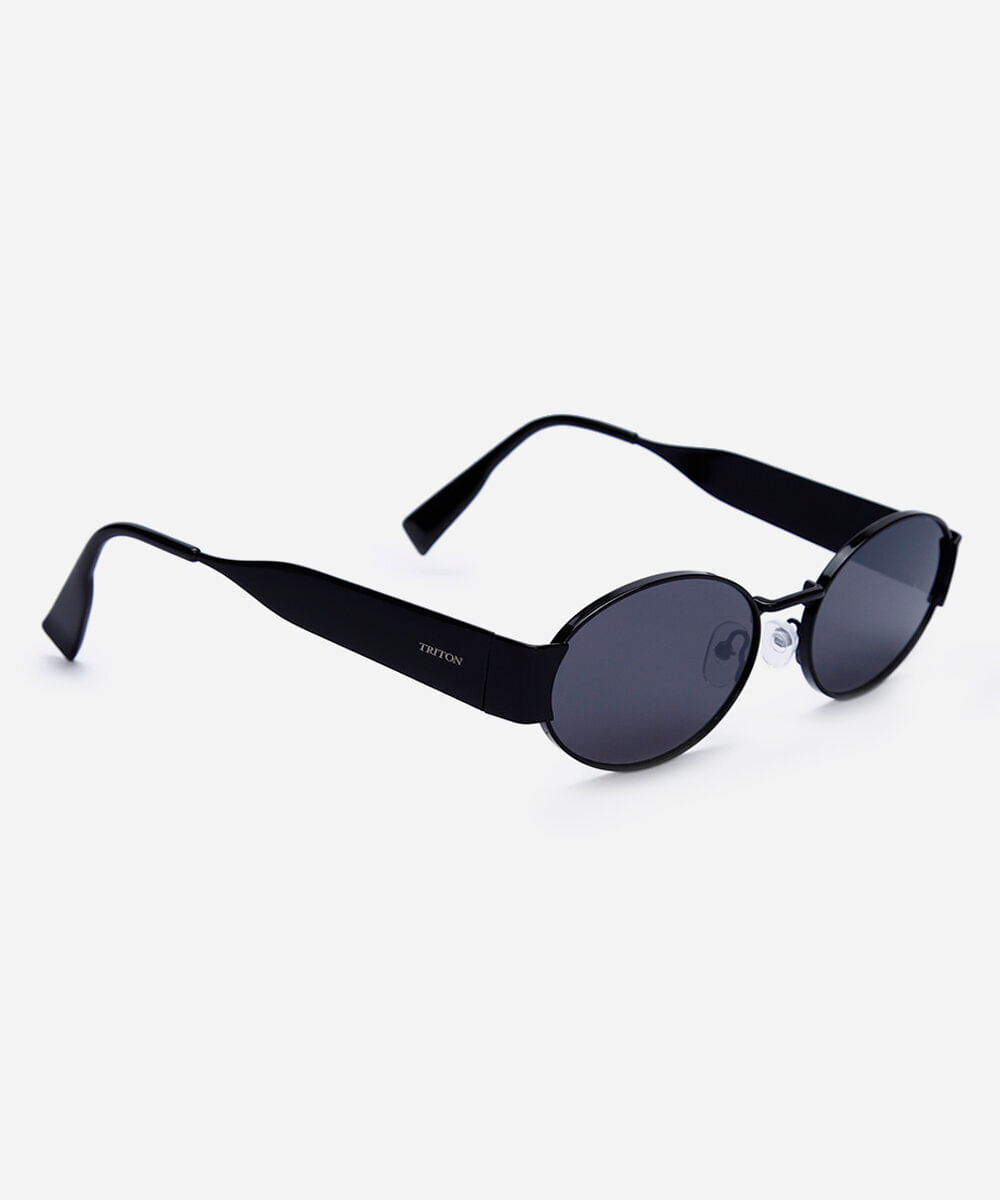 óculos de sol oval triton feminino preto