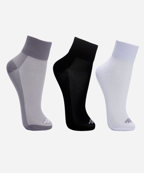 kit de 3 meias femininas cano médio cea sports colorida