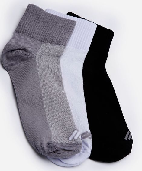 kit de 3 meias femininas cano médio cea sports colorida