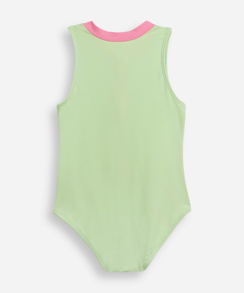 maiô infantil de poliamida com zíper verde
