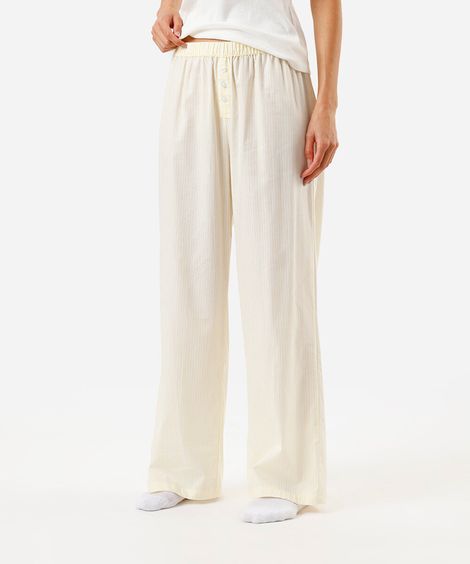 calça de pijama avulsa listrada amarela