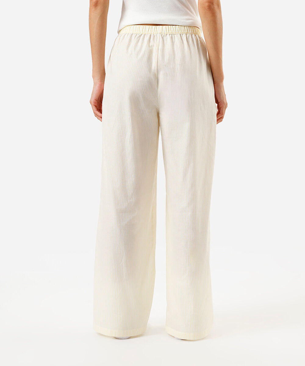 calça de pijama avulsa listrada amarela