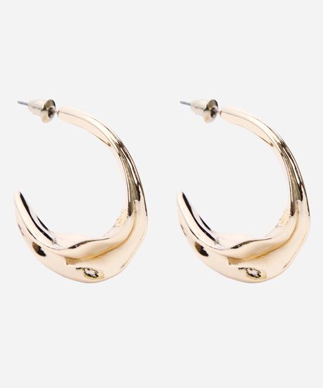 brinco argola orgânica dourada