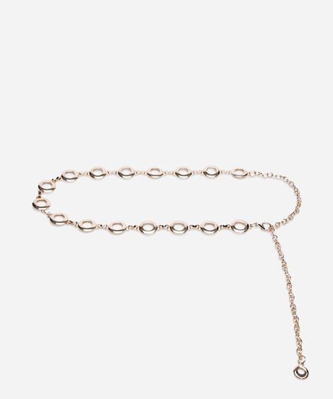 cinto de corrente com argolas dourado