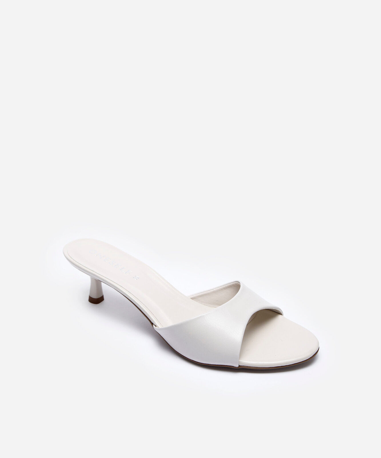 tamanco bico redondo salto fino oneself texturizado off white