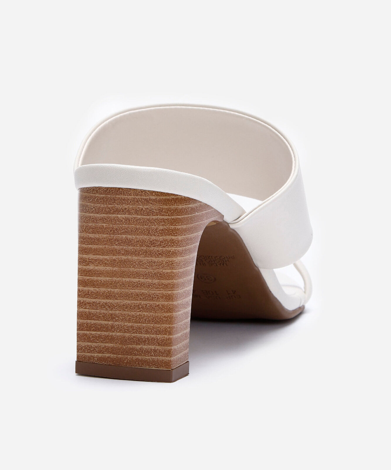 tamanco bico quadrado salto grosso texturizado oneself off white