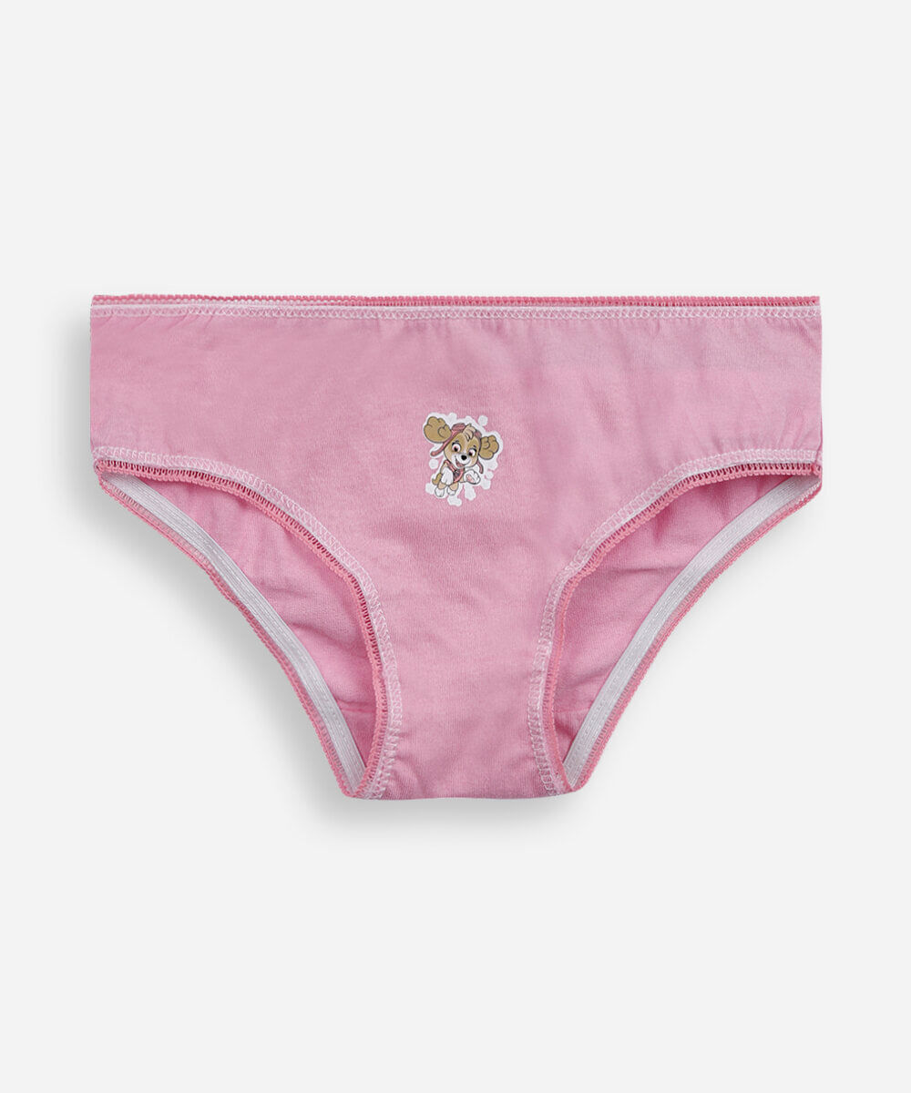 kit de 5 calcinhas infantis skye rosa