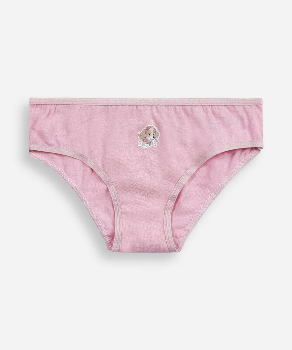 kit de 5 calcinhas infantis skye rosa