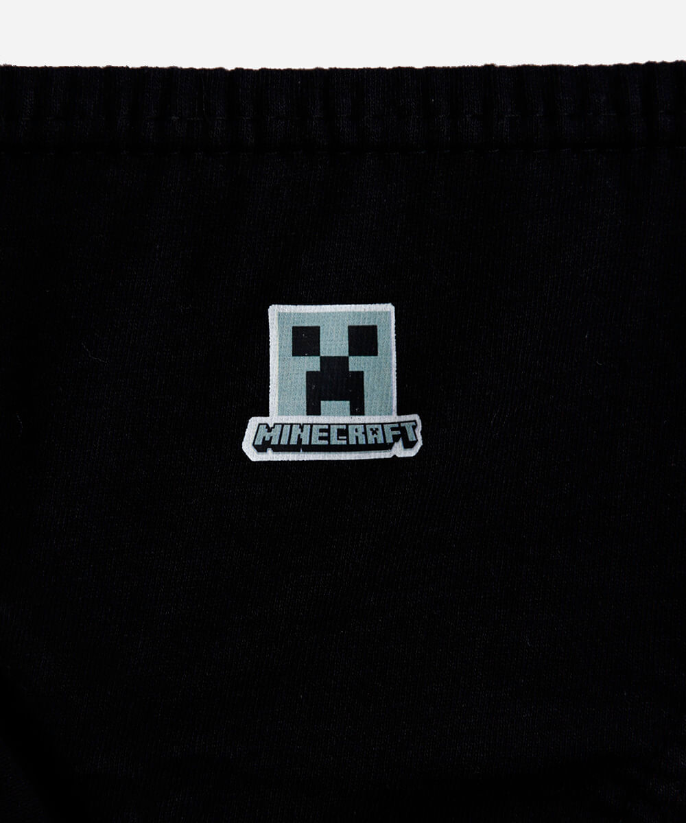 kit de 3 cuecas infantis minecraft colorido