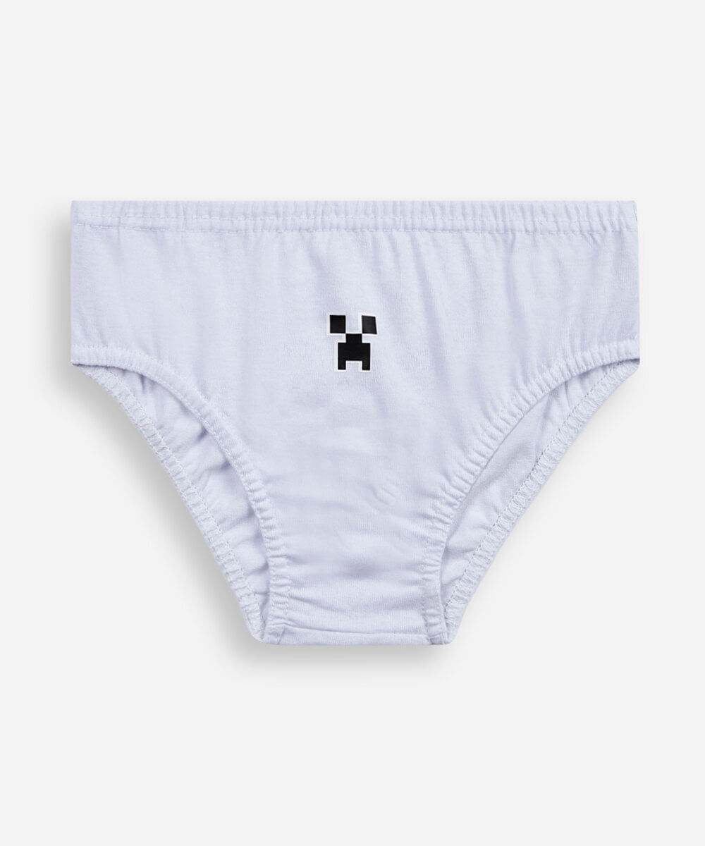 kit de 3 cuecas infantis minecraft colorido