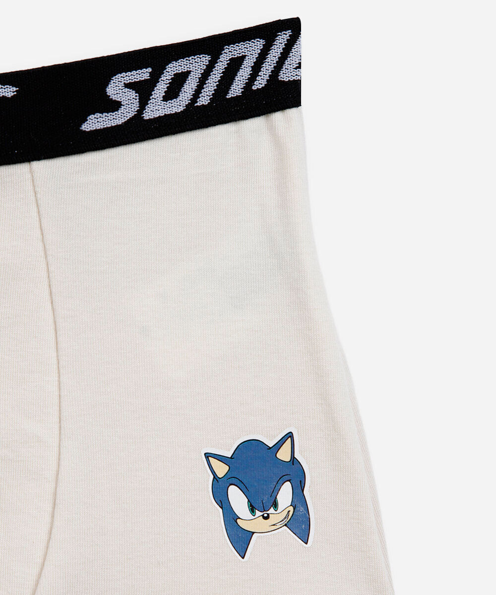 kit de 2 cuecas infantis boxer sonic colorido