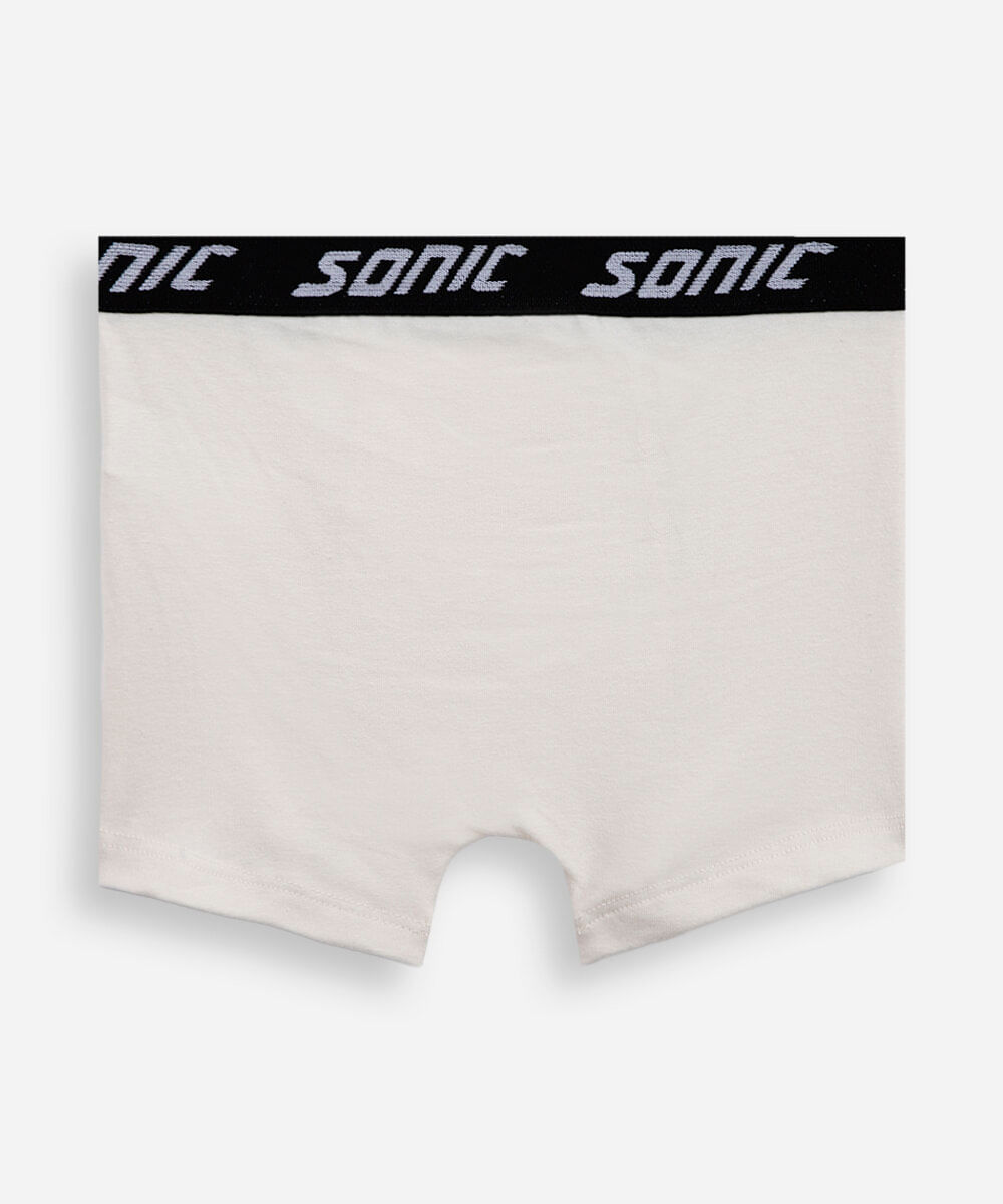 kit de 2 cuecas infantis boxer sonic colorido