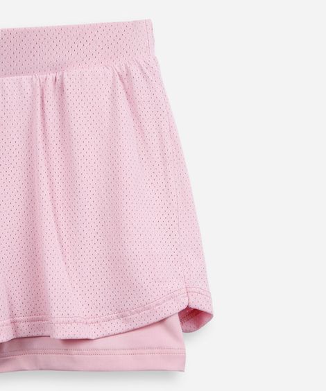 short infantil esportivo com forro rosa