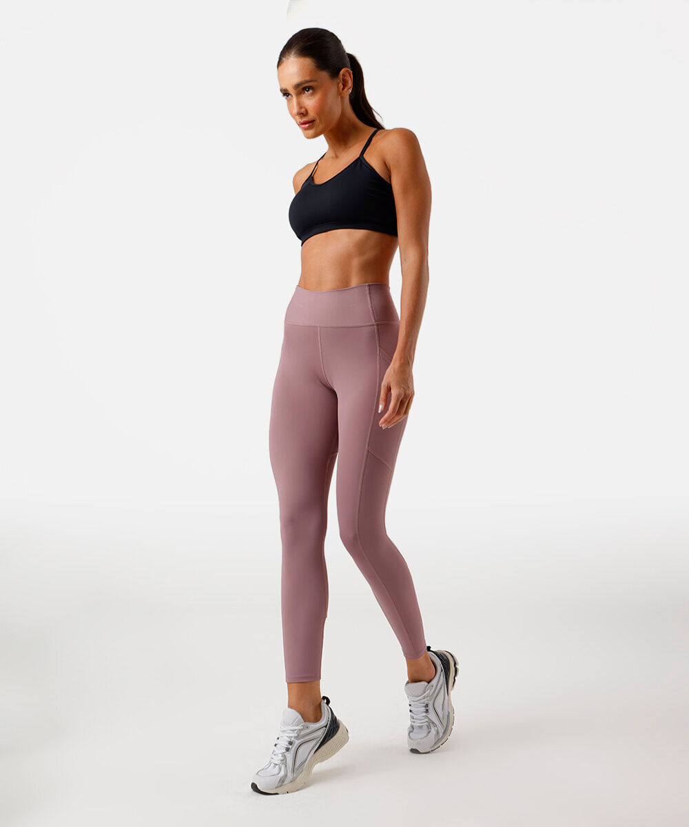 calça feminina legging detalhe coração rosa