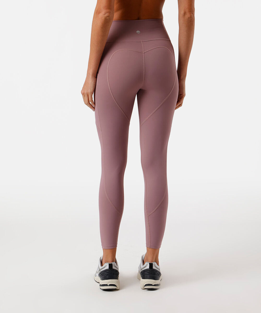 calça feminina legging detalhe coração rosa