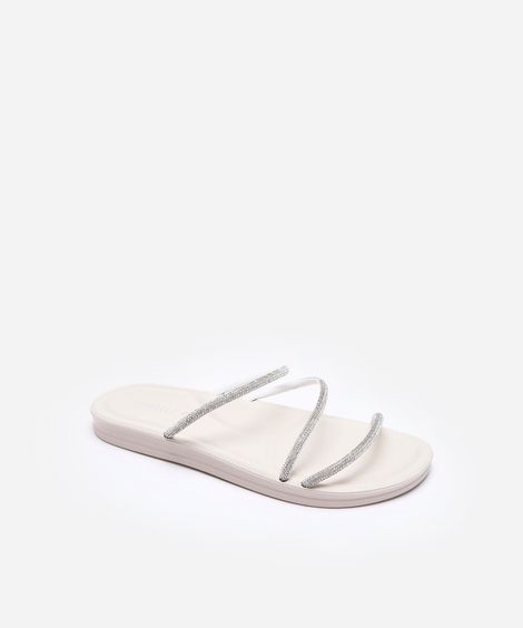 rasteirinha anatômica com brilhos oneself off white