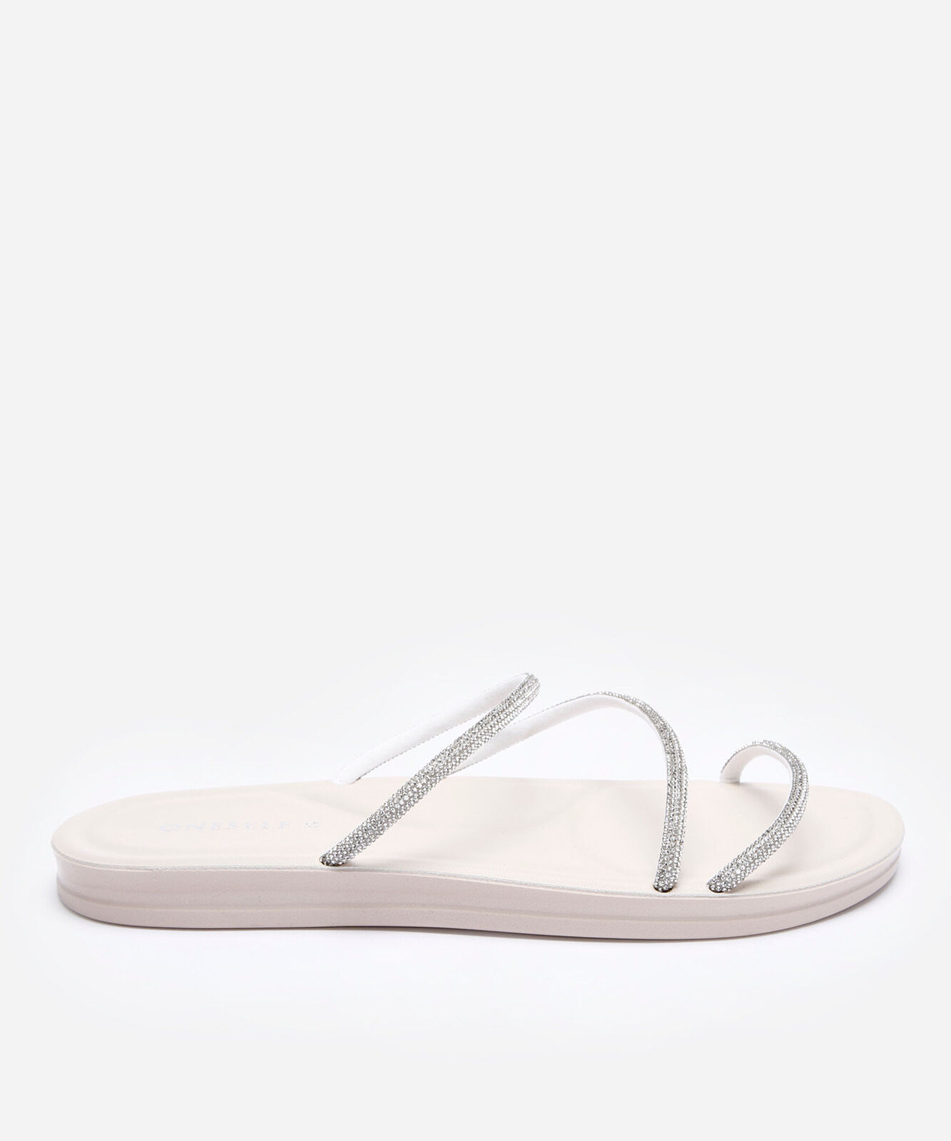 rasteirinha anatômica com brilhos oneself off white