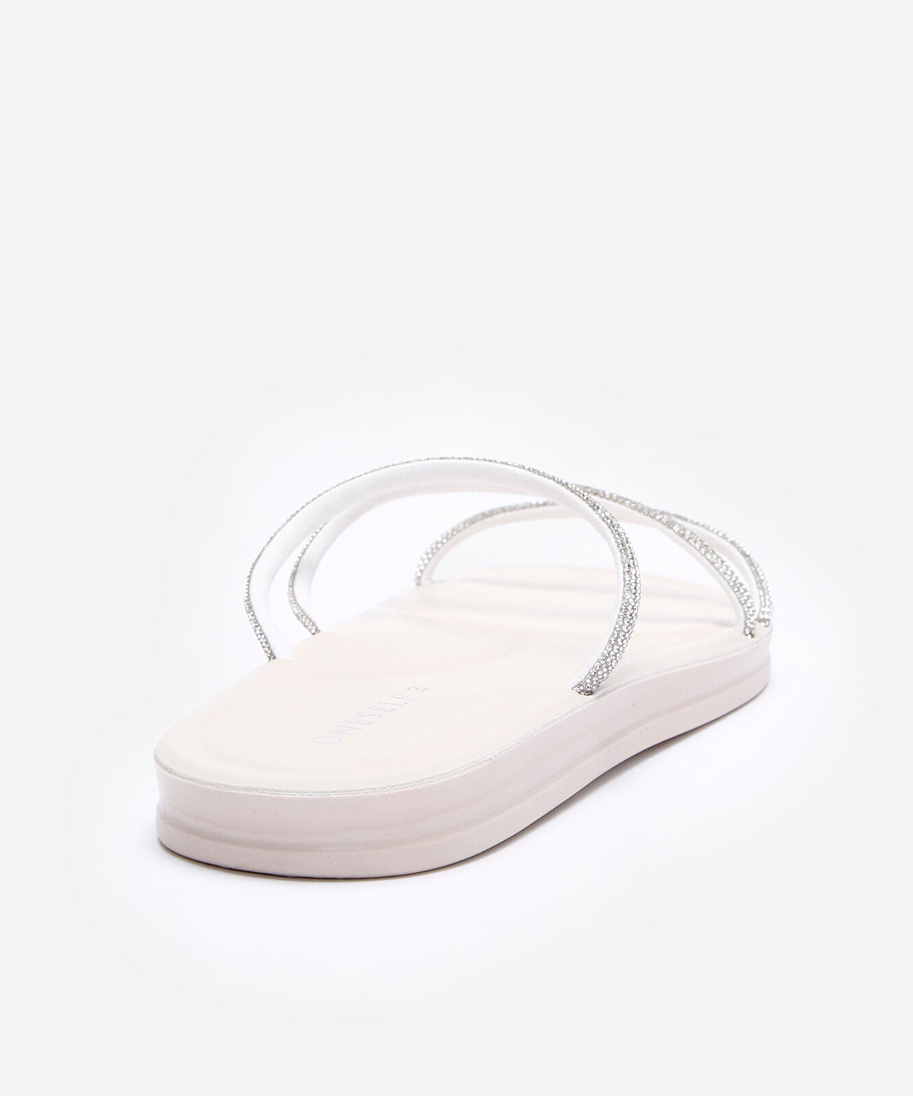 rasteirinha anatômica com brilhos oneself off white