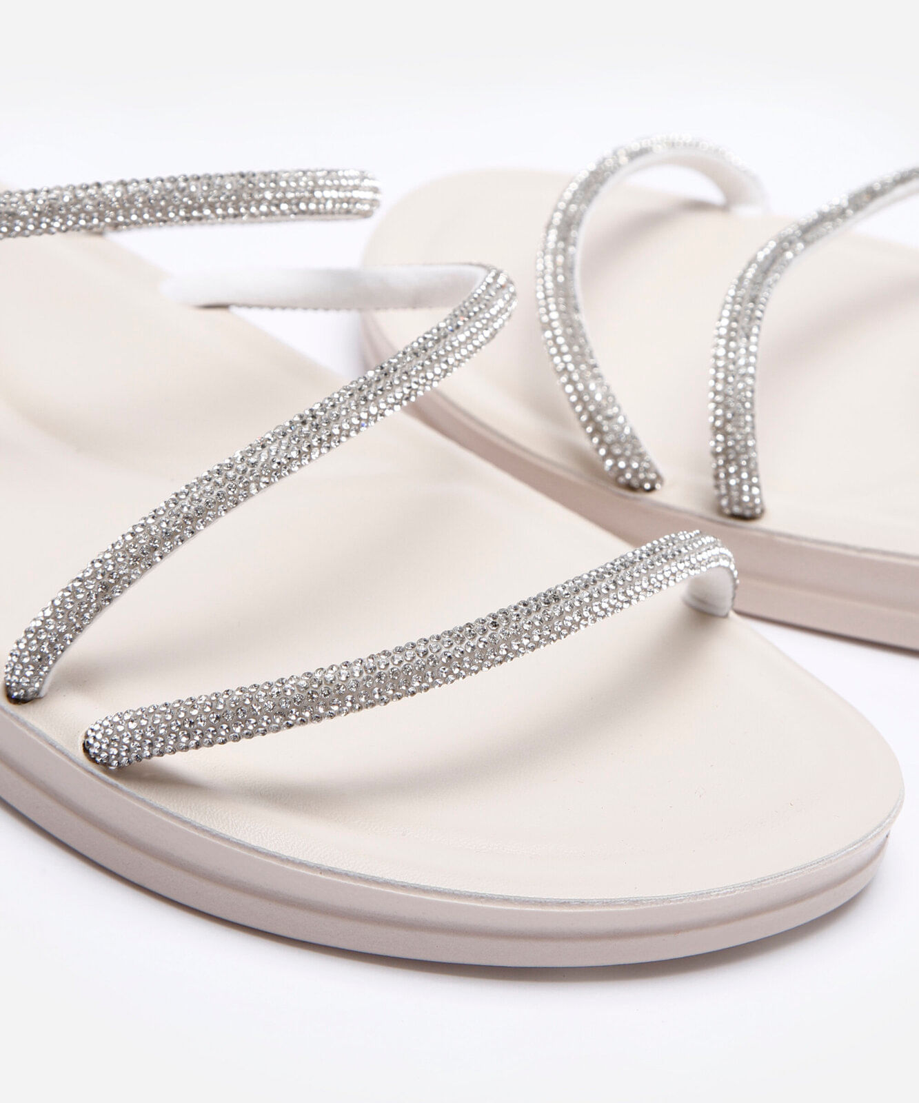 rasteirinha anatômica com brilhos oneself off white