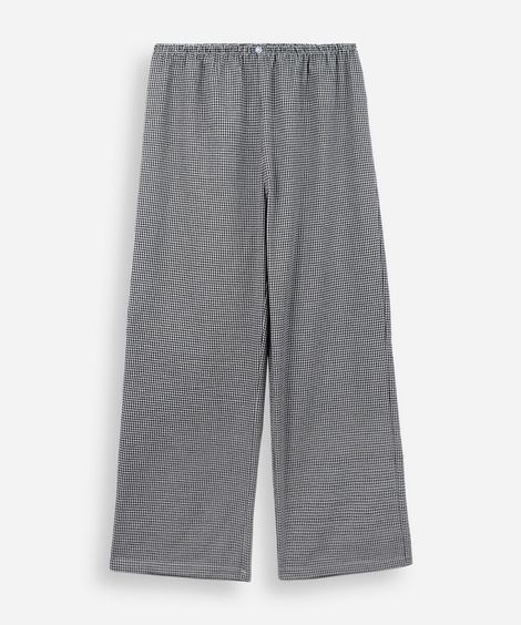 calça de pijama feminina com algodão avulsa xadrez preta