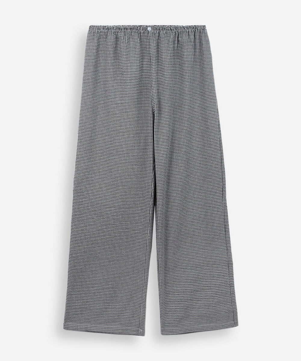 calça de pijama feminina com algodão avulsa xadrez preta