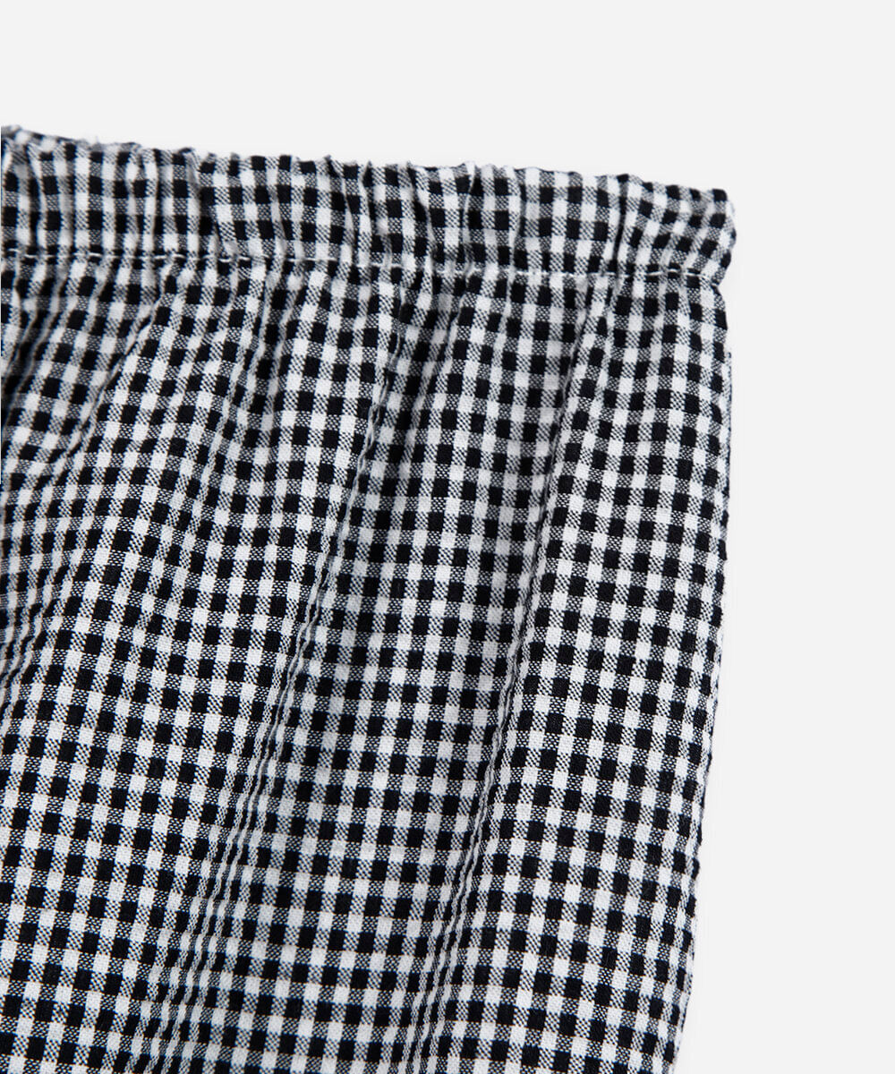 calça de pijama feminina com algodão avulsa xadrez preta