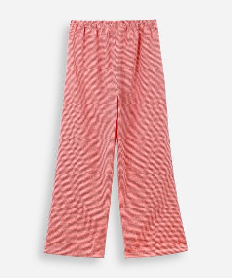 calça de pijama feminina com algodão avulsa xadrez vermelha
