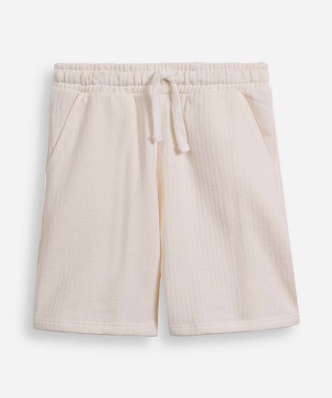 bermuda infantil em tricot off white