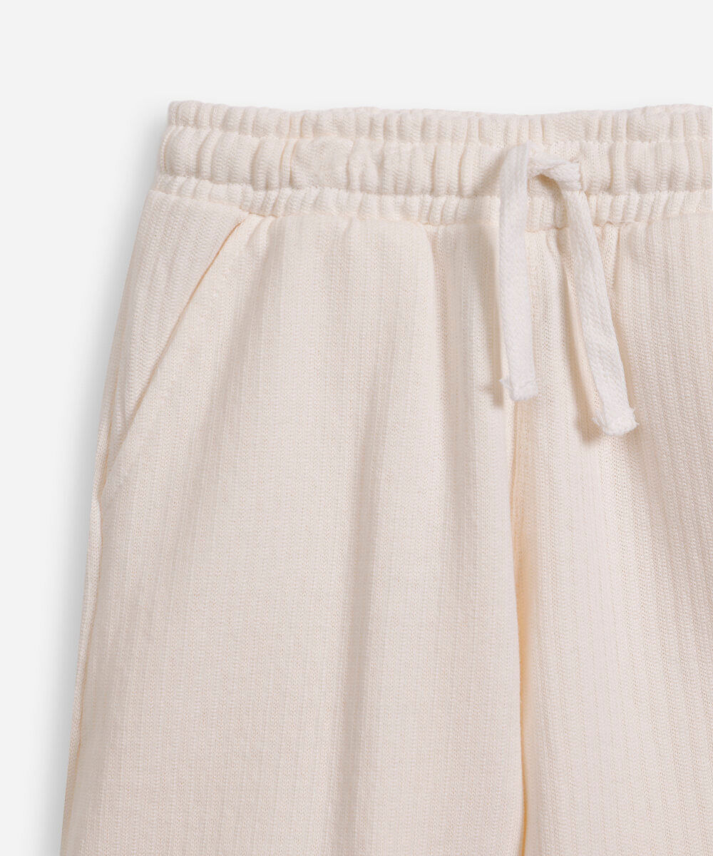bermuda infantil em tricot off white