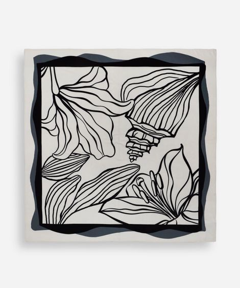 canga estampada quadrada off white