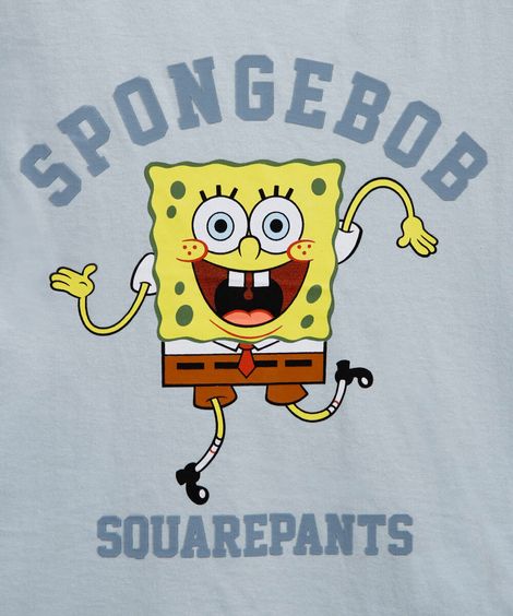 pijama infantil em malha de algodão bob esponja azul