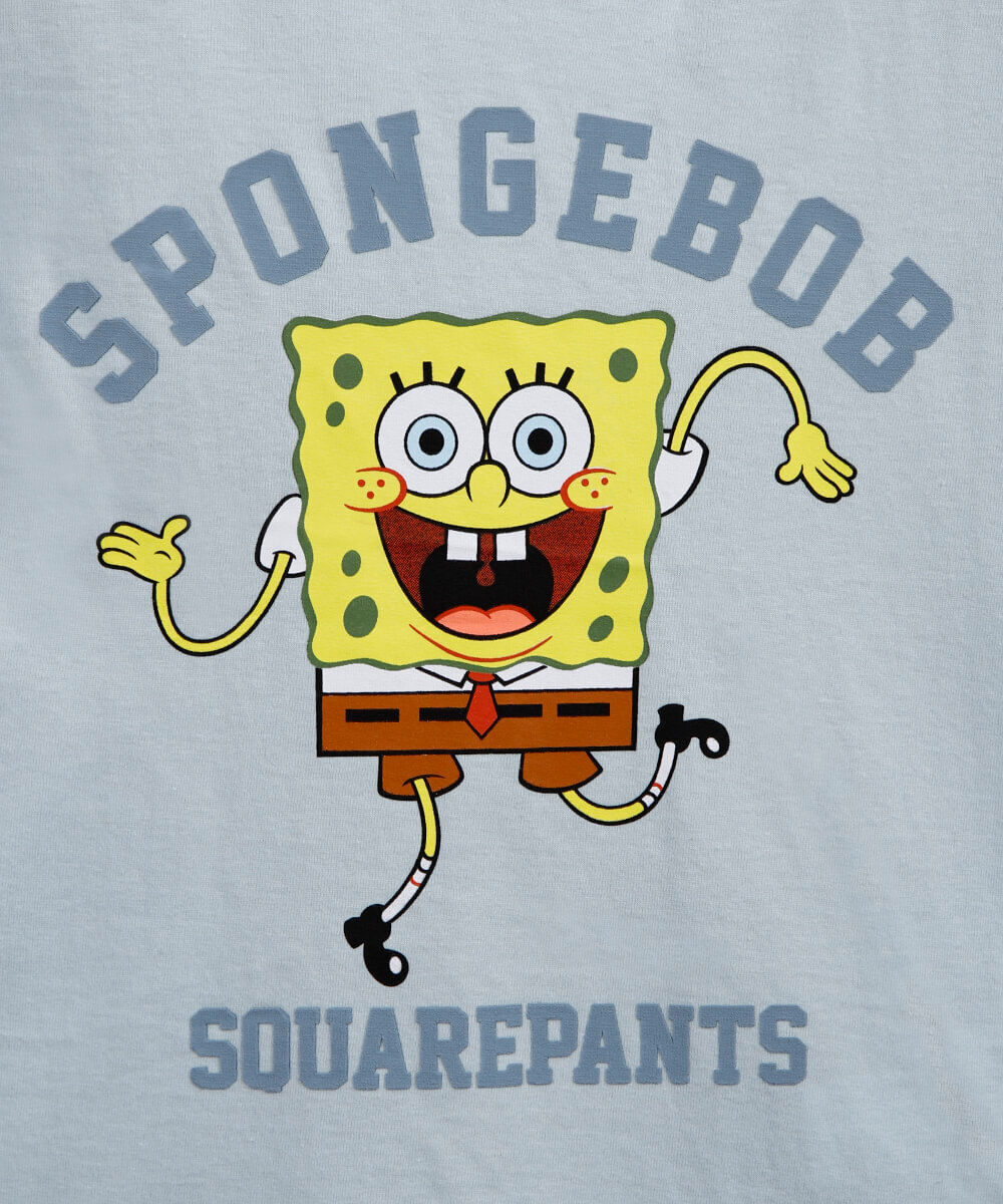 pijama infantil em malha de algodão bob esponja azul