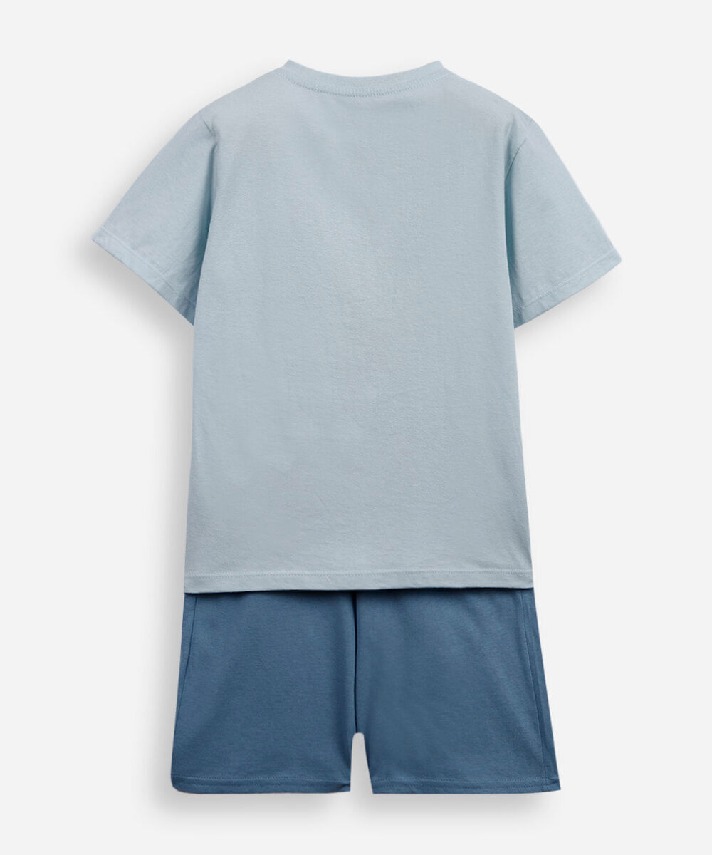 pijama infantil em malha de algodão bob esponja azul