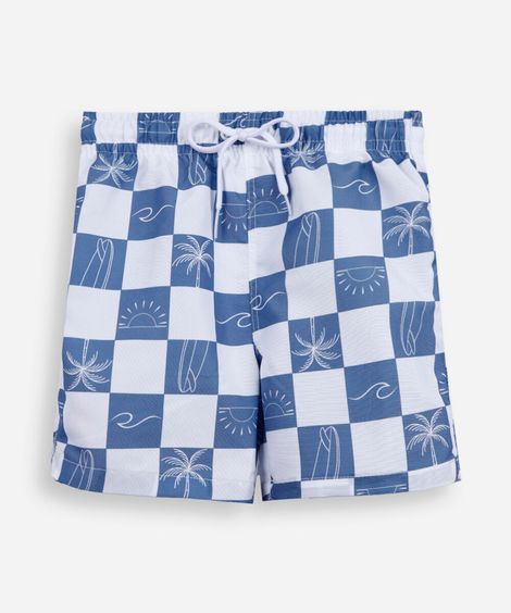 bermuda infantil boardshorts estampado azul