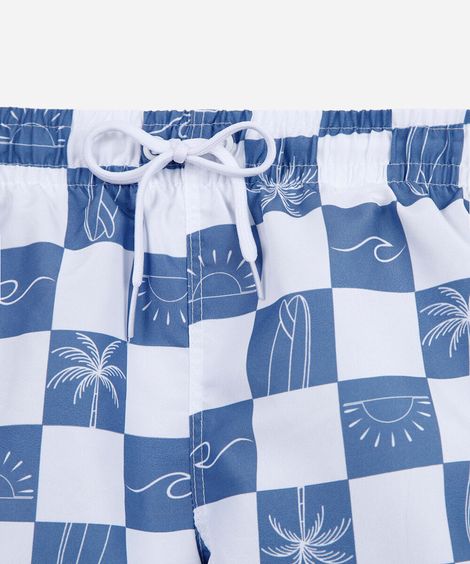 bermuda infantil boardshorts estampado azul