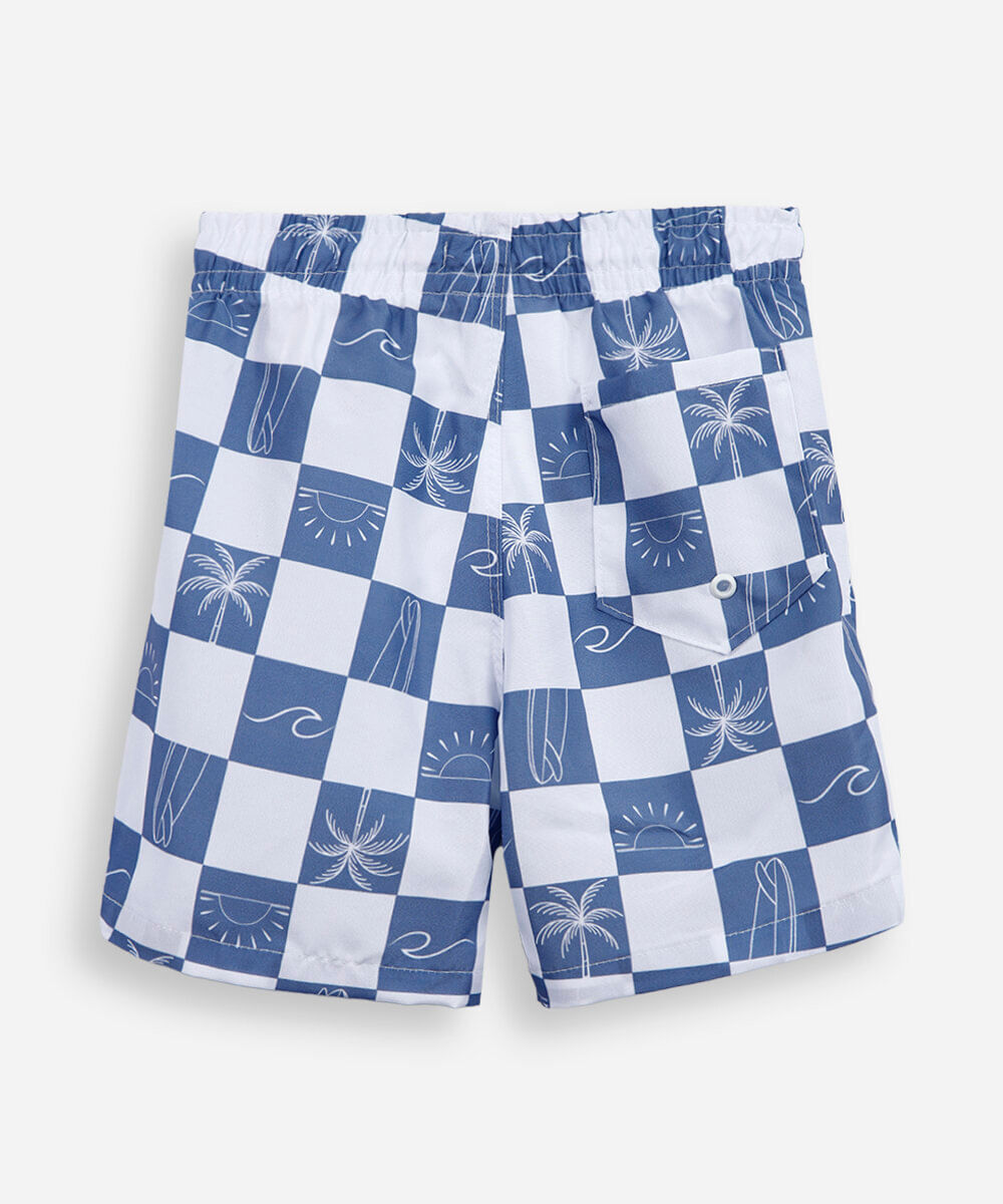 bermuda infantil boardshorts estampado azul
