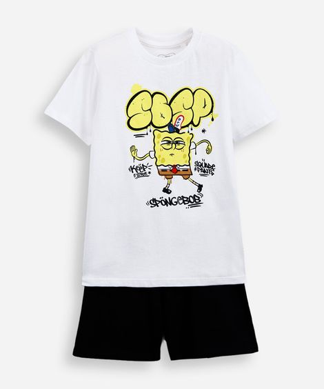 conjunto infantil bob esponja off white