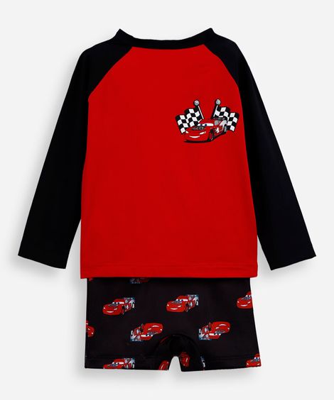 conjunto infantil praia relâmpago macqueen vermelho