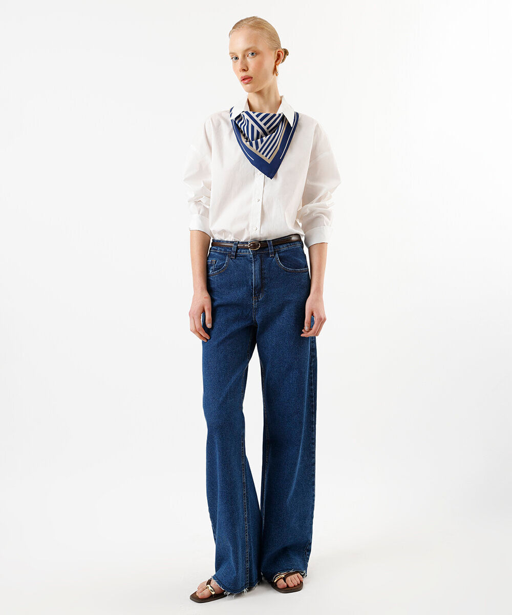 camisa oversized feminina de algodão off white