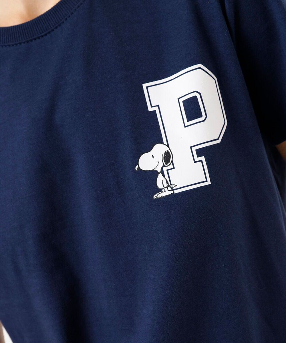 camiseta feminina manga curta snoopy azul