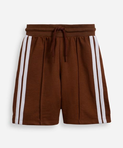 bermuda infantil de moletom com listras marrom