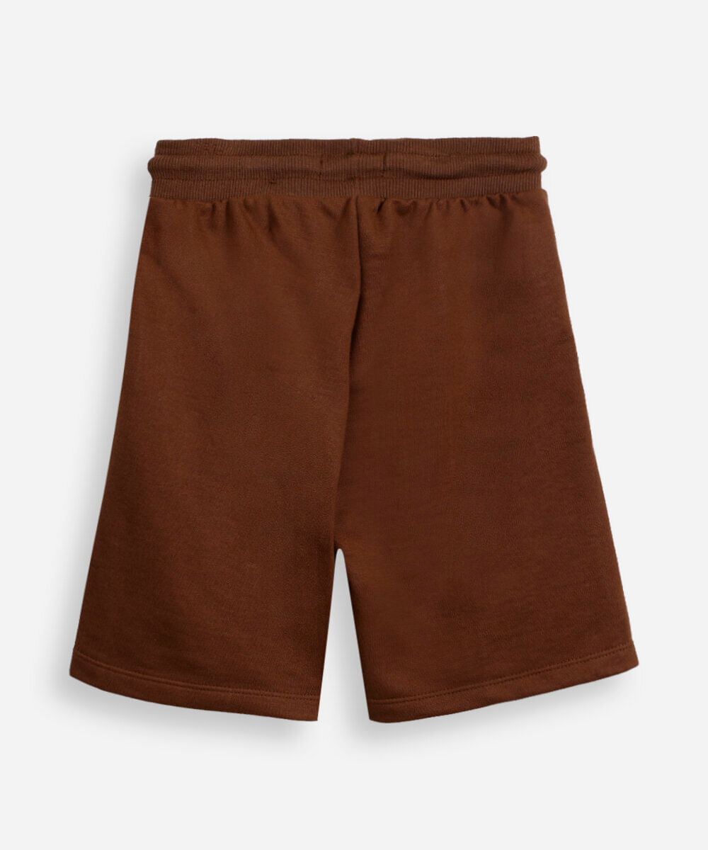 bermuda infantil de moletom com listras marrom