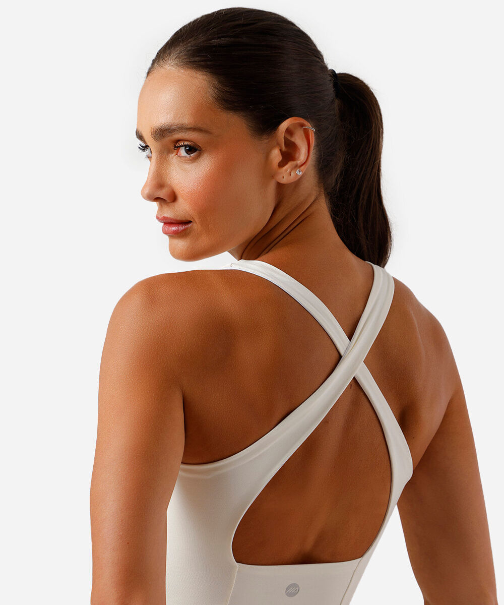 vestido feminino costas transpassada off white