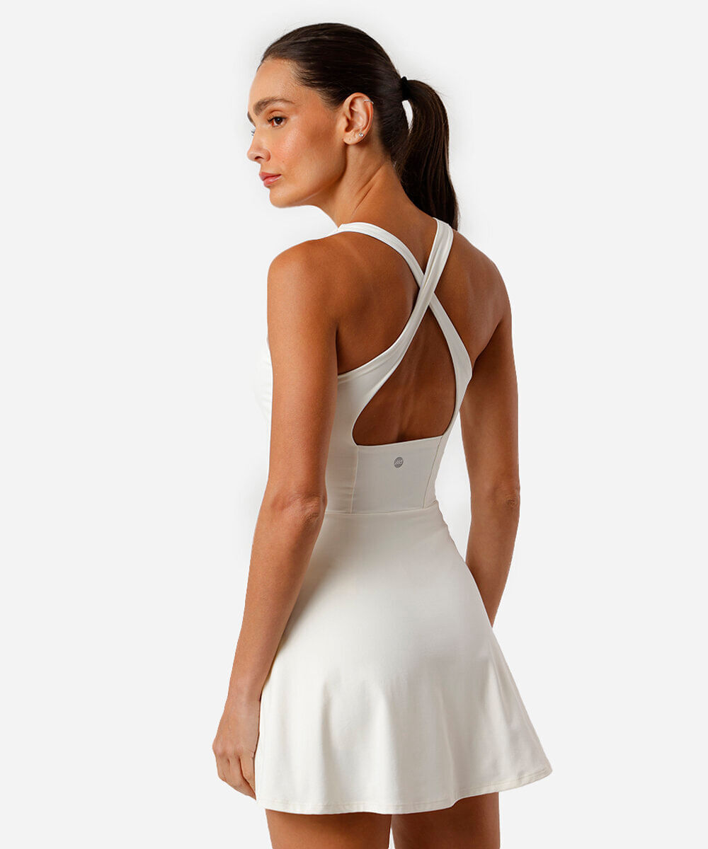 vestido feminino costas transpassada off white