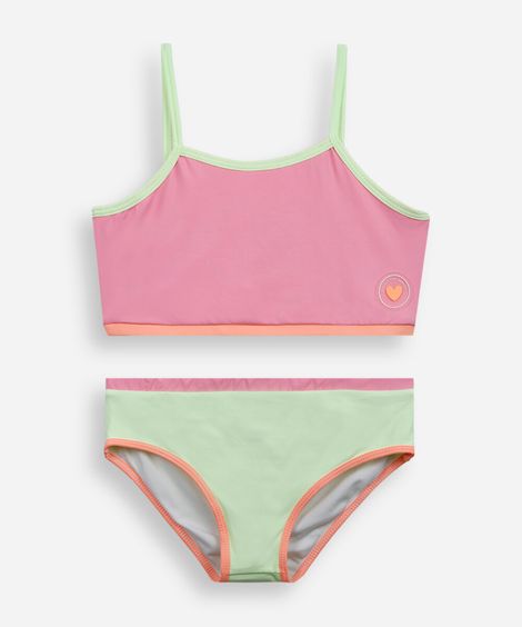 biquini infantil color block colorido