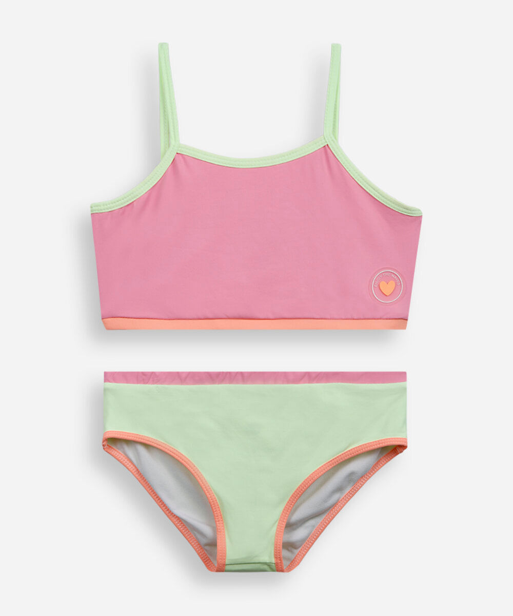 biquini infantil color block colorido